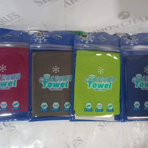 BOXED AQUA LASER SET OF 4 COOL DOWN TOWELS