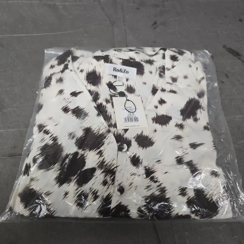 RO&ZO ANIMAL PRINT BUTTON-FRONT SHIRT DRESS β BROWN, UK 16