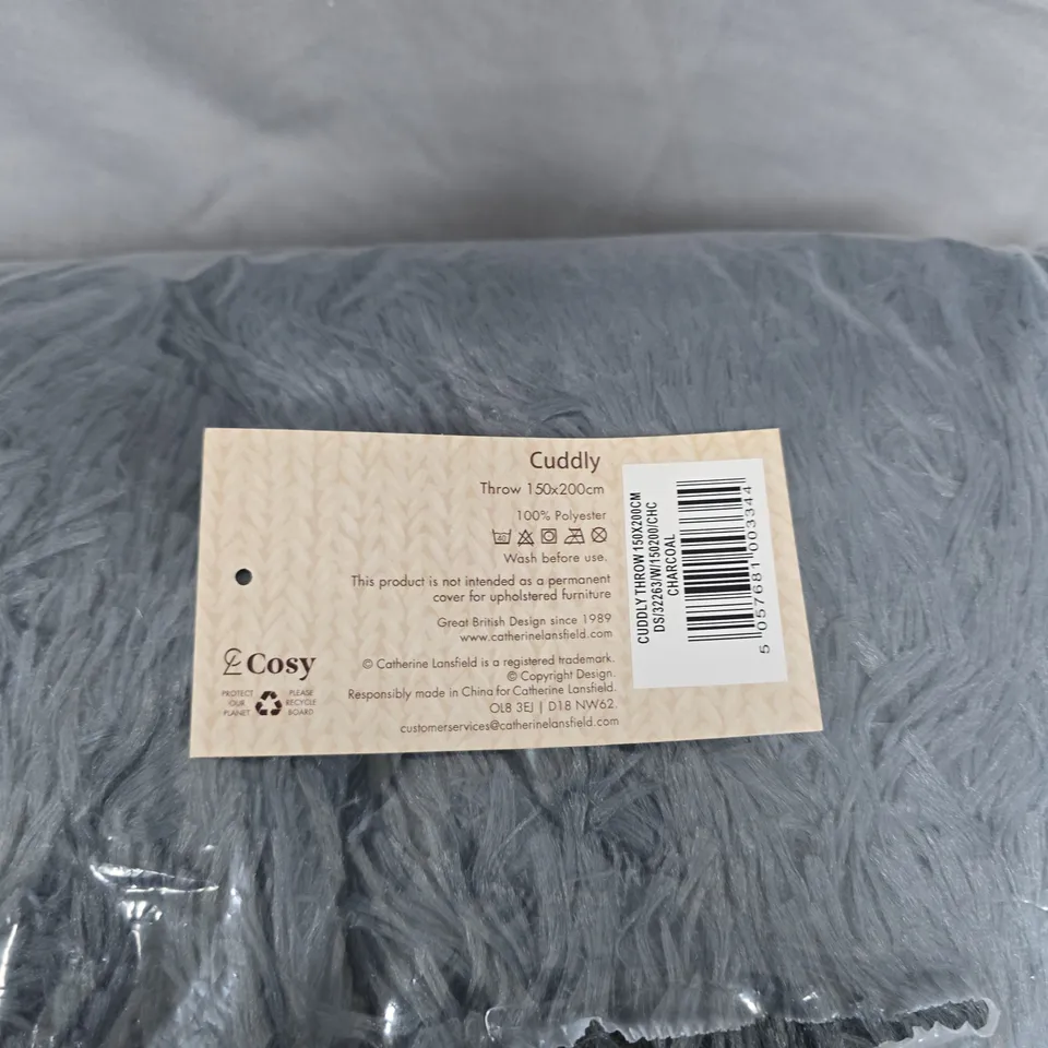 CATHERINE LANSFIELD CUDDLY THROW – BLUE/GREY, 150 X 200 CM, 100% POLYESTER