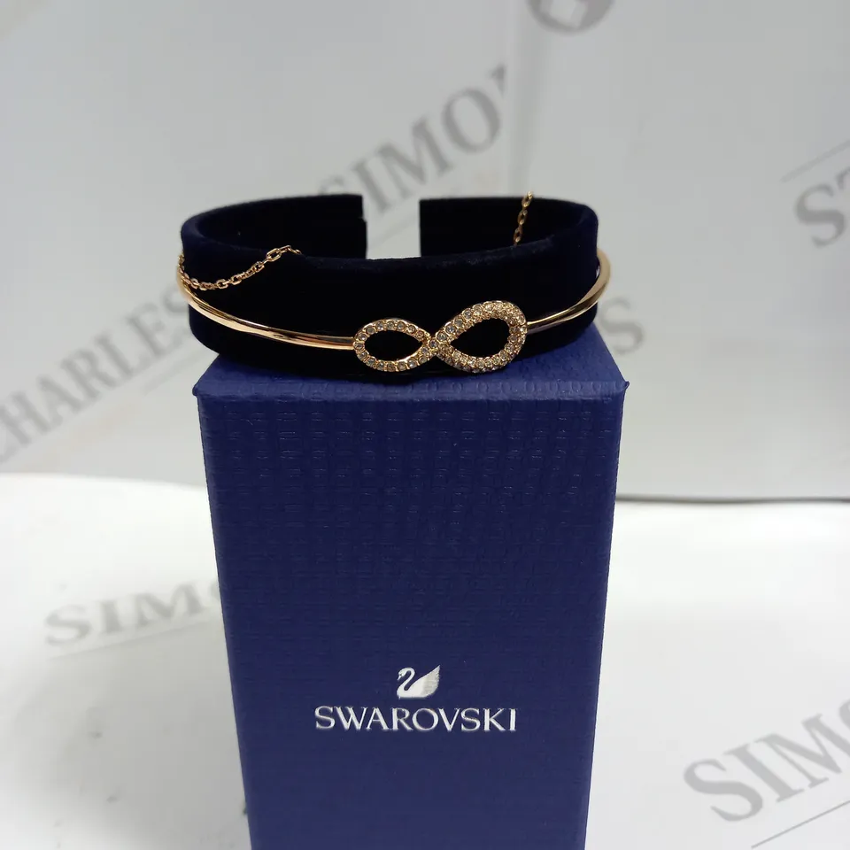 BOXED SWAROVSKI INFINITY METAL ALLOY BRACELET IN ROSE GOLD