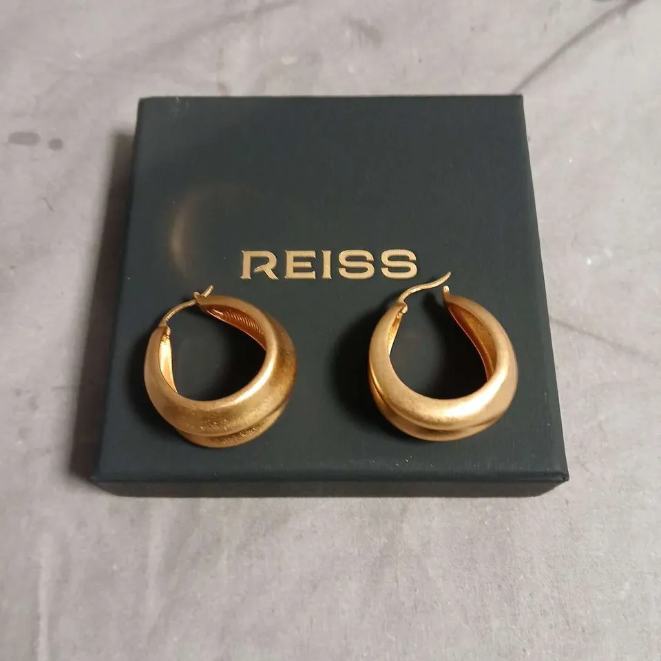 REISS GOLD-TONE HOOP EARRINGS