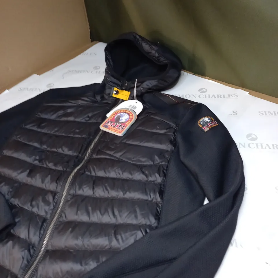 PARAJUMPERS FLEECE/NYLON HOODED JACKET SIZE XS