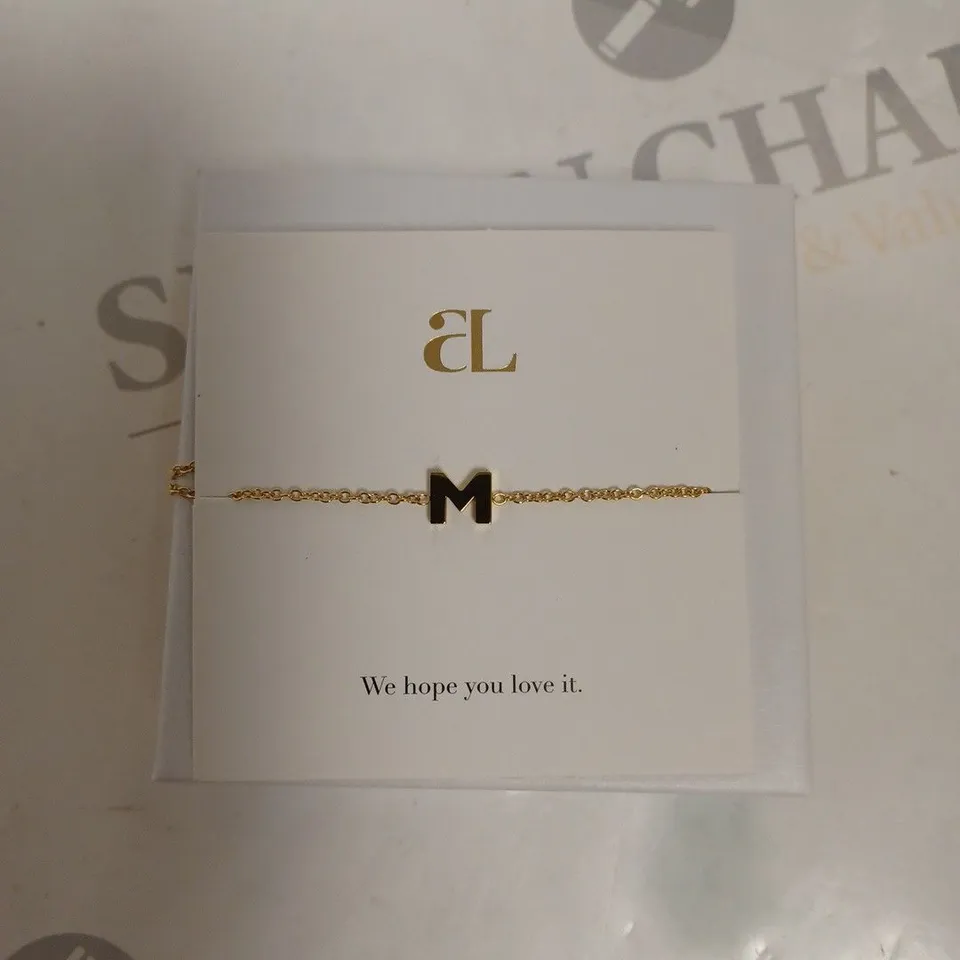 ABBOTT LYON CHAIN LINK 'M' PENDANT BRACELET 