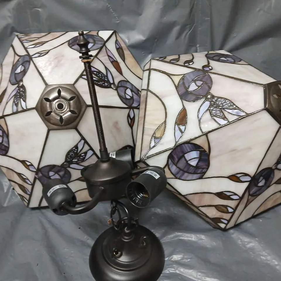 CEILING LIGHT WITH 2 FLORAL SHADES - COLLECTION ONLY