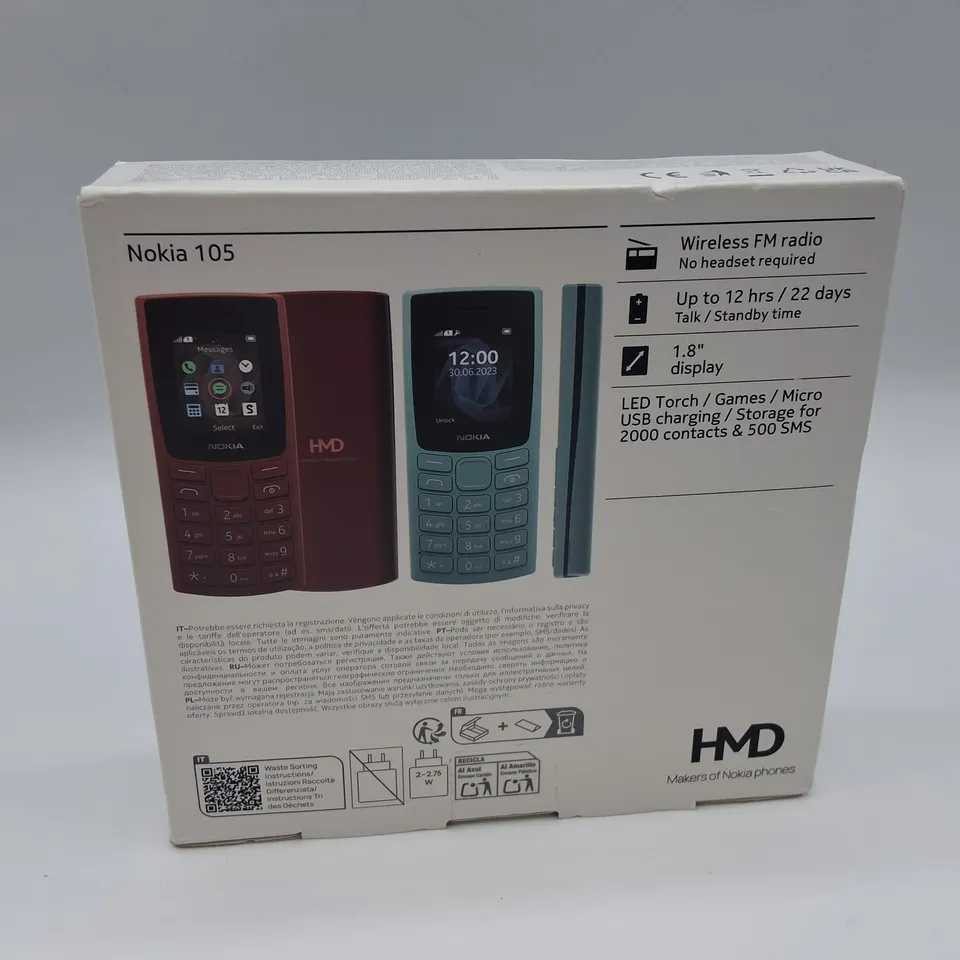 SEALED NOKIA 105 MOBILE PHONE IN CHARCOAL - TA-1557