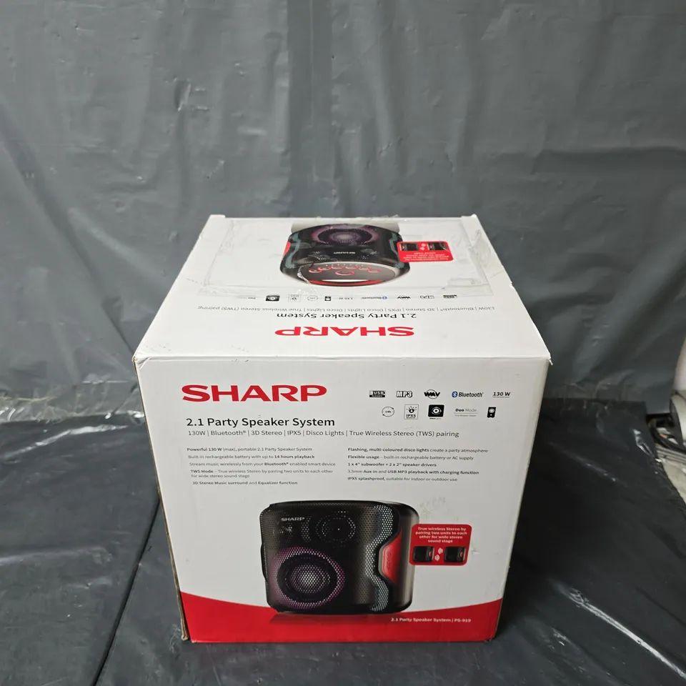 BOXED SHARP 2.1 PARTY SPEAKER SYSTEM