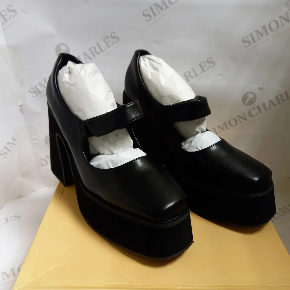 KOI VEGAN AMBROSIA BLACK HEELED SHOES - SIZE 6