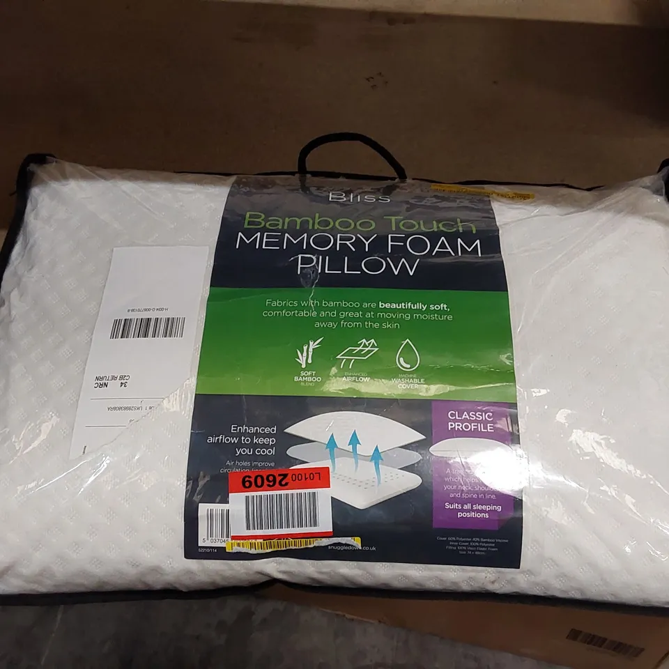 BAGGED SNUGGLEDOWN BLISSFUL BAMBOO MEMORY FOAM PILLOW (1 ITEM)