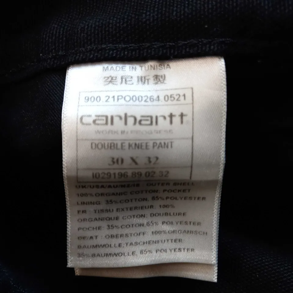 CARHARTT DOUBLE KNEE PANT - BLACK SIZE 30X32