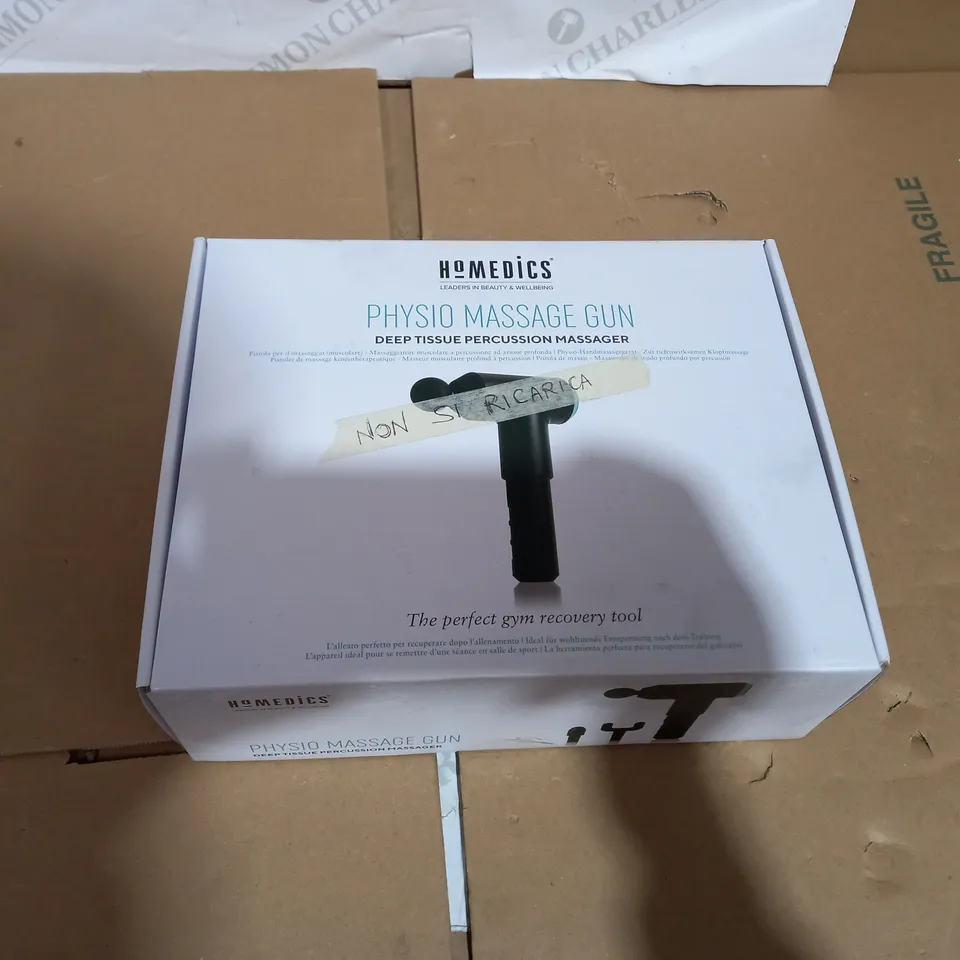 BOXED HOMEDICS PHYSIO MASSAGE GUN DEEP TISSUE MASSAGER
