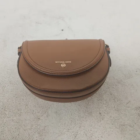 MICHAEL KORS BROWN LEATHER CIRCULAR CROSSBODY BAG