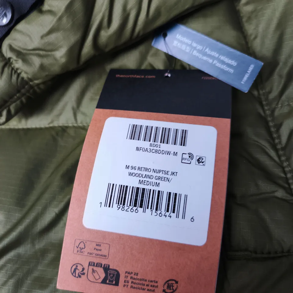 THE NORTH FACE M96 RETRO NUPTSE JACKET – WOODLAND GREEN – MEDIUM
