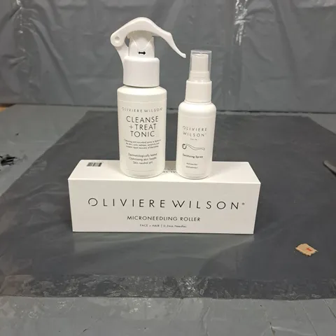 OLIVIERE WILSON MICRONEEDLING ROLLER, CLEANSE AND TREAT TONIC AND SANITISING SPRAY