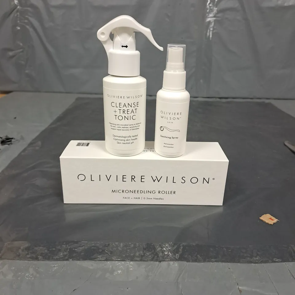 OLIVIERE WILSON MICRONEEDLING ROLLER, CLEANSE AND TREAT TONIC AND SANITISING SPRAY