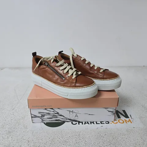 MODA IN PELLE AMELIAN TAN LEATHER SNEAKERS – UK 7 (EU 40) – WOMEN'S