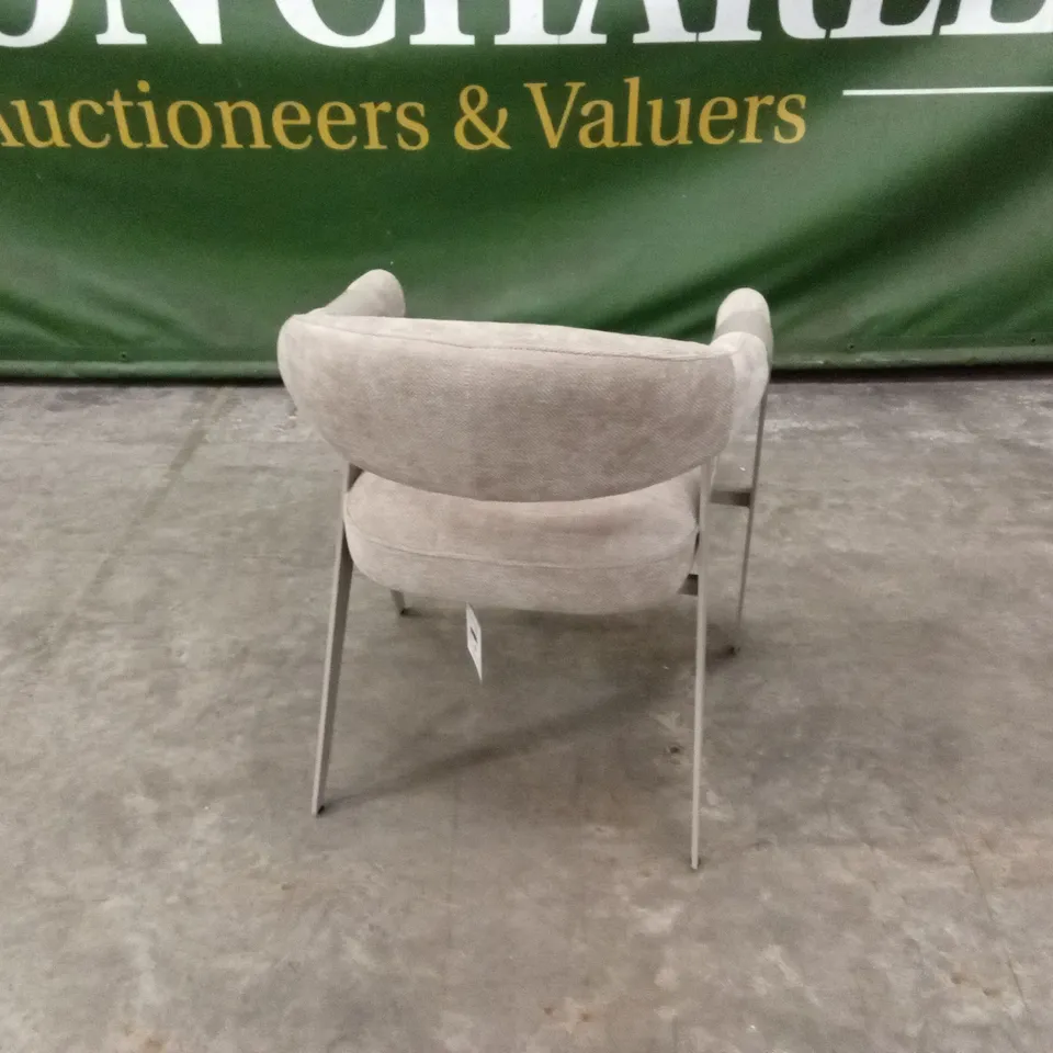 QUALITY DESIGNER FABRIC DINING CHAIR WITH METAL FRAME