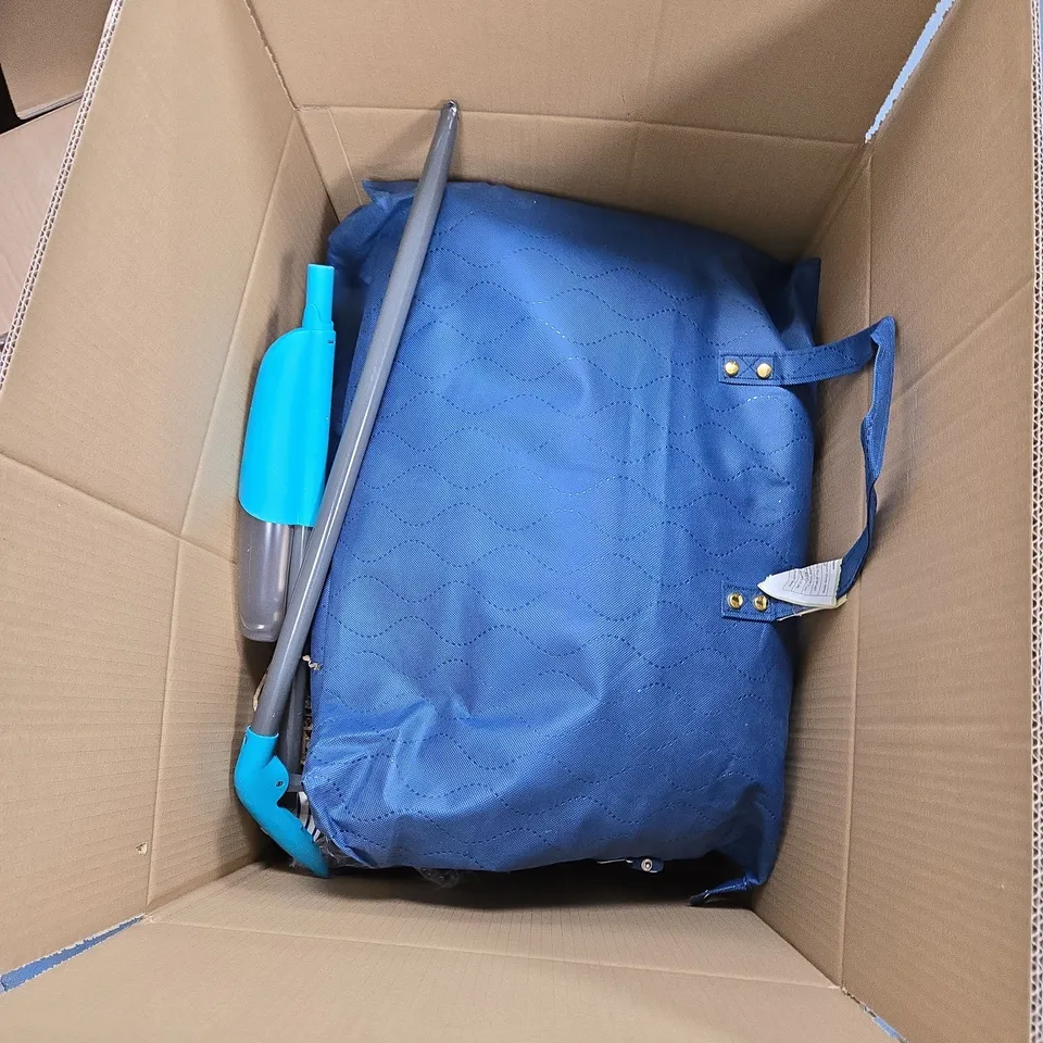 BOX OF APPROXIMATELY 5 ASSORTED ITEMS TO INCLUDE: SOFT THROW AND SOFT ELASTICATED BED SHEET