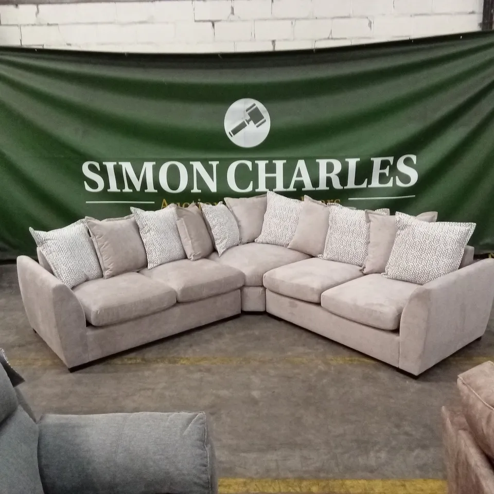 HAVANA FABRIC SCATTERBACK CORNER GROUP SOFA - MINK RRP £1499