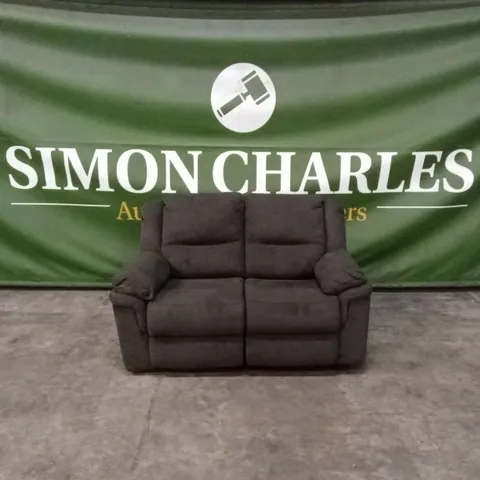 ALBION FABRIC 2 SEATER HIGH BACK MANUAL RECLINER SOFA - CHARCOAL