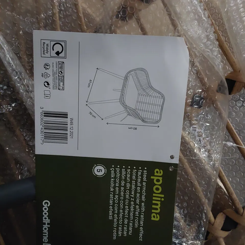 GOODHOME APOLIMA GARDEN CHAIR WITH CUSHION