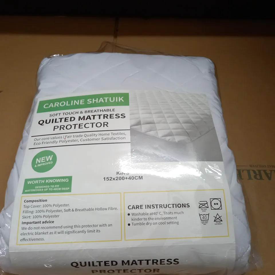 QUILTED MATTRESS PROTECTOR - KING/152X200CM