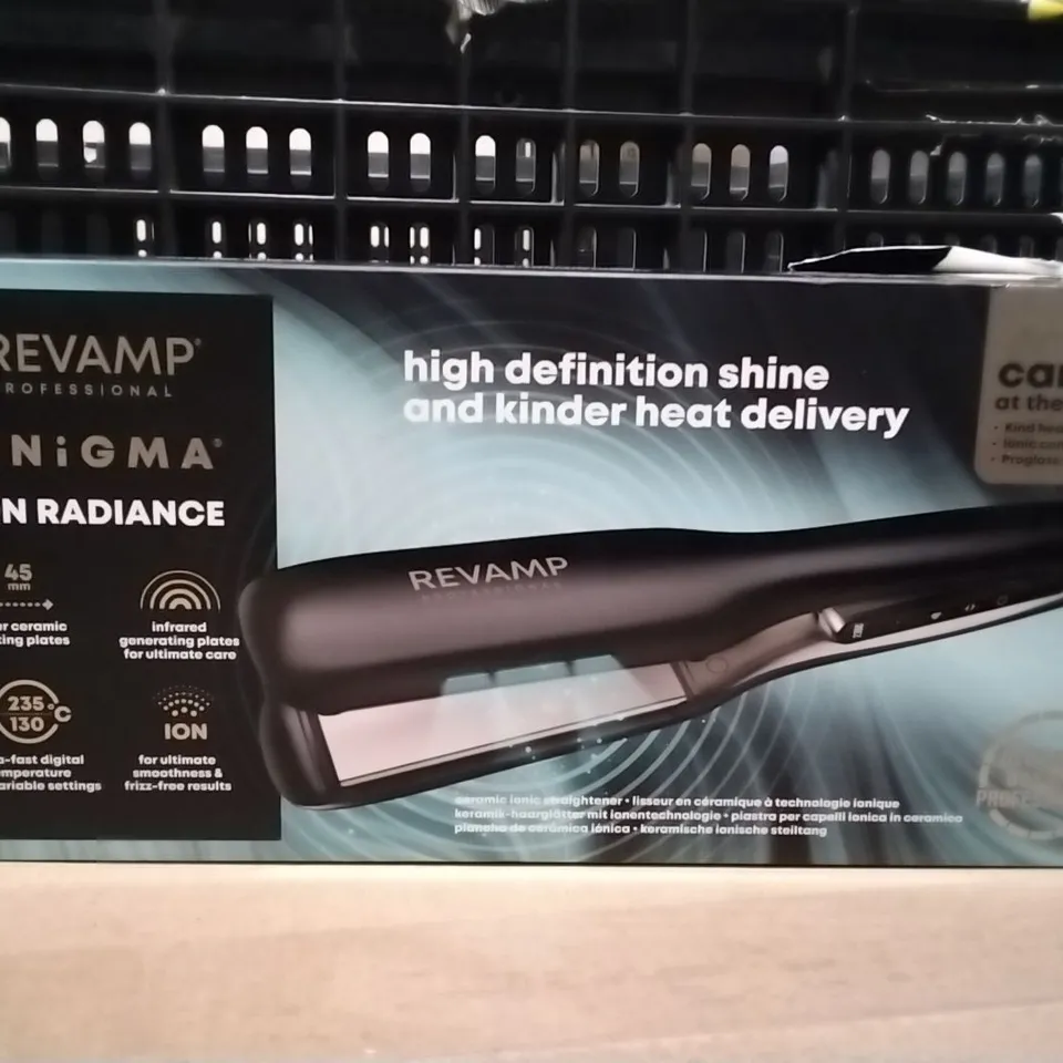 BOXED REVAMP ENIGMA ION RADIANCE CERAMIC STRIGHTENER 