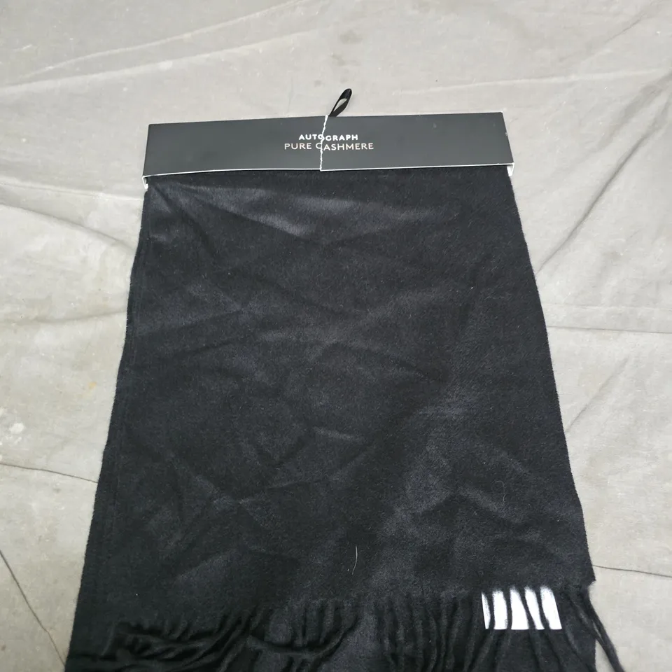 AUTOGRAPH PURE CASHMERE SCARF - BLACK - ONE SIZE