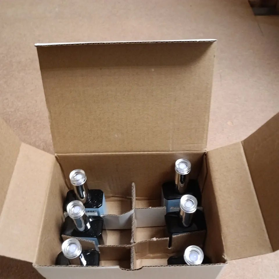 TOTE OF 6 BOXES OF GEL POLISH NAIL VARNISH APPROXIMATELY 6 PER BOX ASSORTED COLOURS