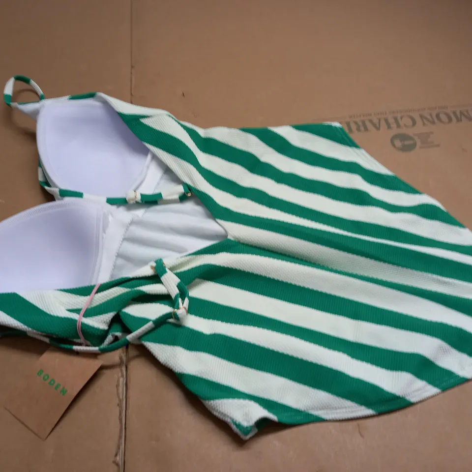 BODEN GREEN/WHITE ONE PIECE - UK 12