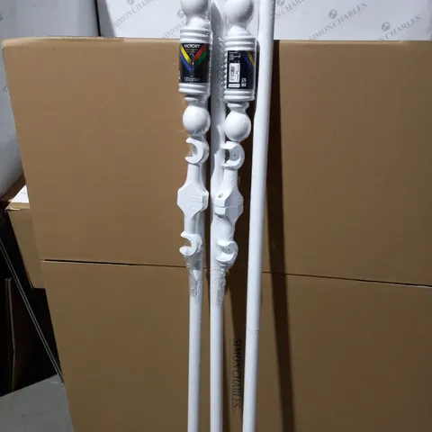 BOXED VICTORY WOOD CURTAIN POLE, WHITE
