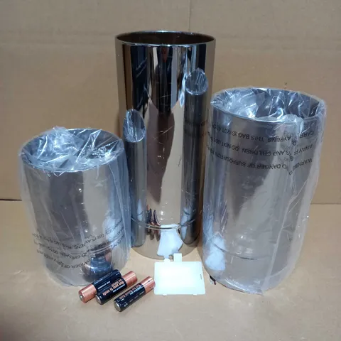 BUNDLE BERRY SET OF WIRE LIGHT GLASS CYLINDER LANTERNS