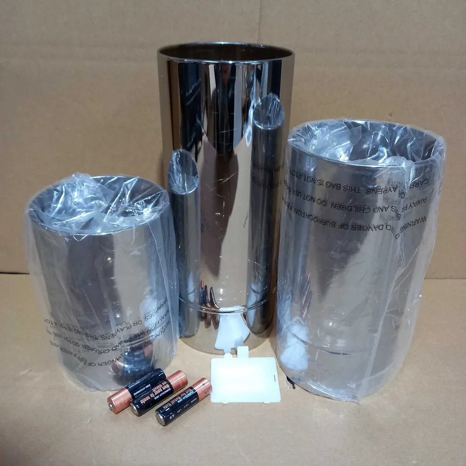 BUNDLE BERRY SET OF WIRE LIGHT GLASS CYLINDER LANTERNS 