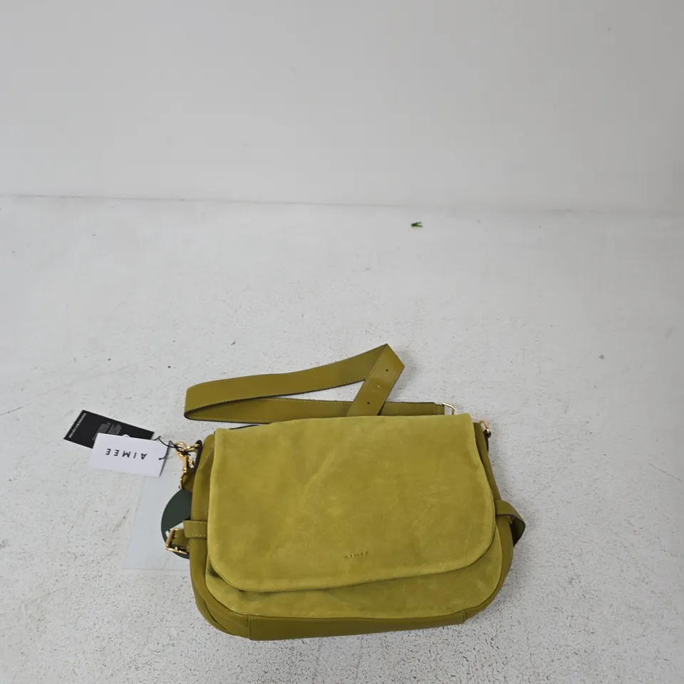 AIMEE SUEDE EFFECT GREEN HANDBAG 