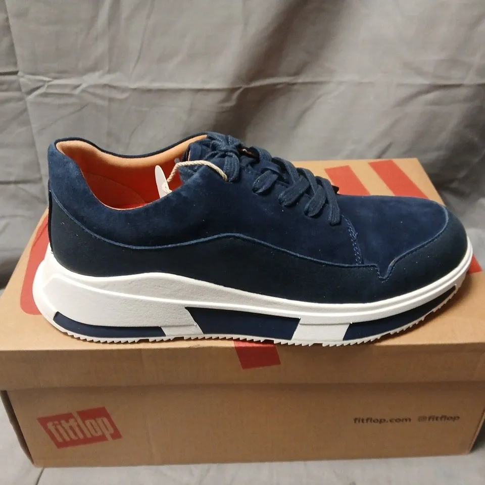 BOXED FITFLOP FREYA SUEDE SNEAKERS – MIDNIGHT NAVY, UK 4 (EU 37)