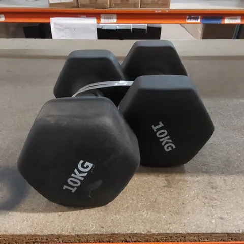 SET OF 2 10KG NEOPRENE DUMBELLS 