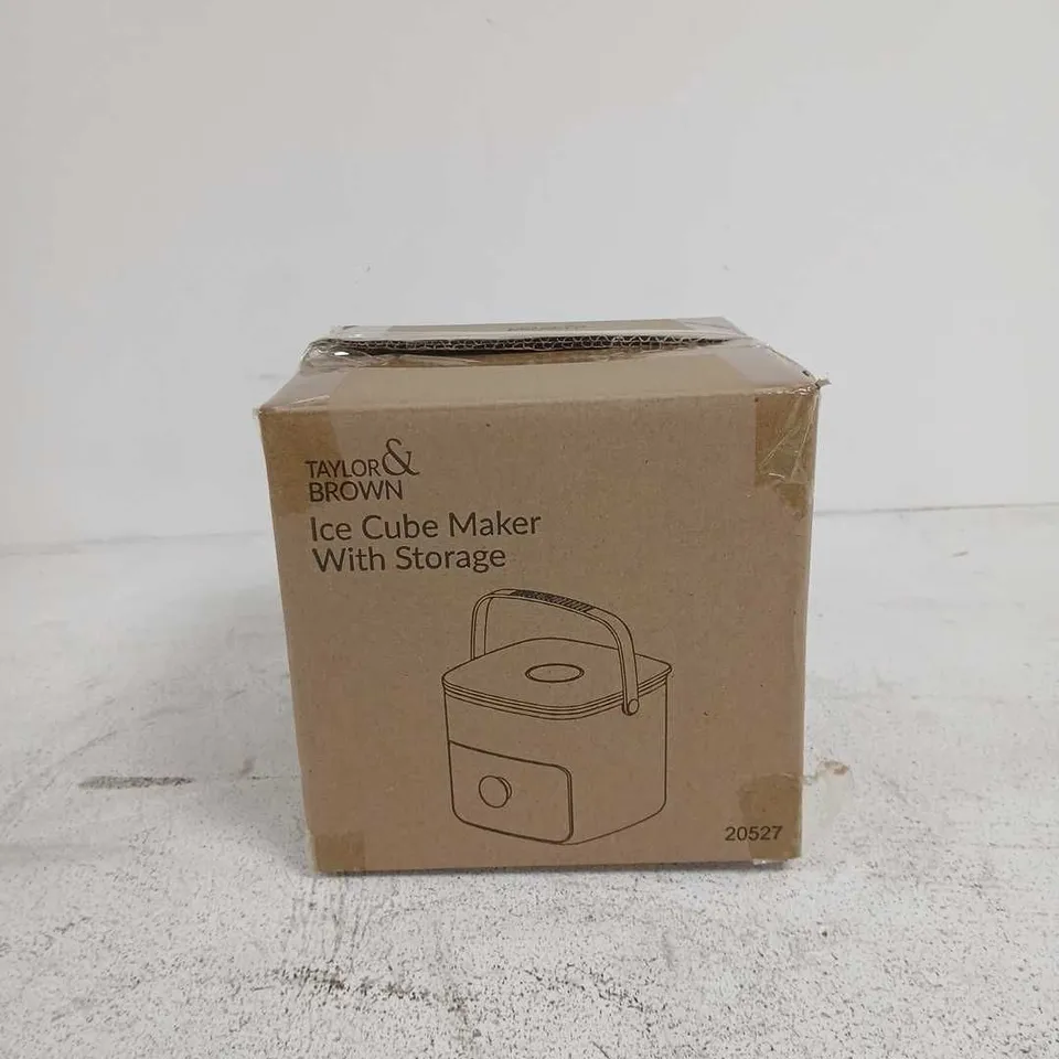 TAYLOR AND BROWN ICE CUBE MAKER WITH STORAGE BOXED