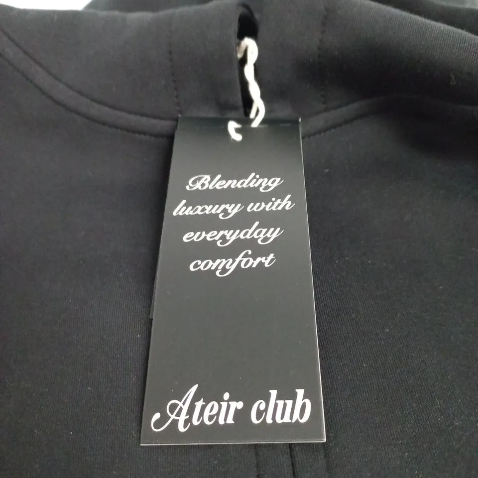 ATEIR CLUB BLACK/WHITE ZIP HOODIE SMALL