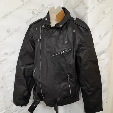 SELF MARK LEATHER JACKET IN BLACK SIZE XL