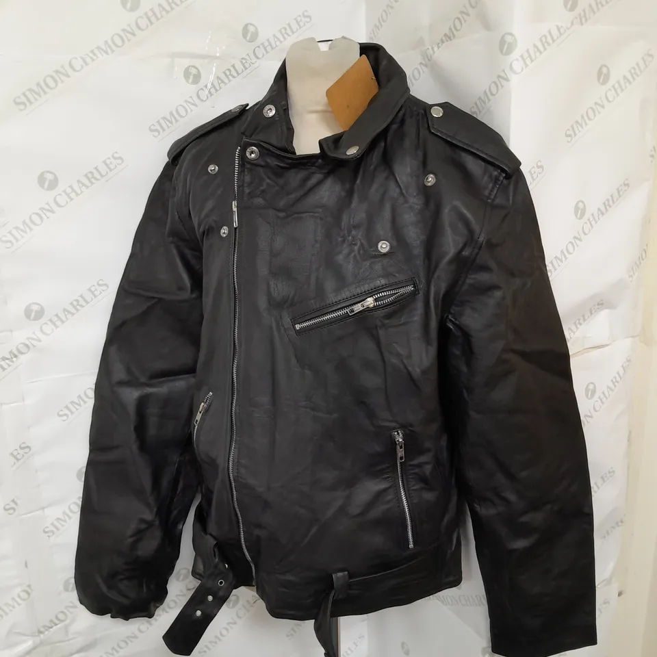 SELF MARK LEATHER JACKET IN BLACK SIZE XL