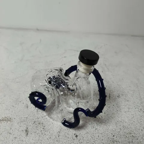 OCTOPUS SHAPED GLASS BOTTLE TRANSPARENT DEEP BLUE LIQUOR BOTTLE