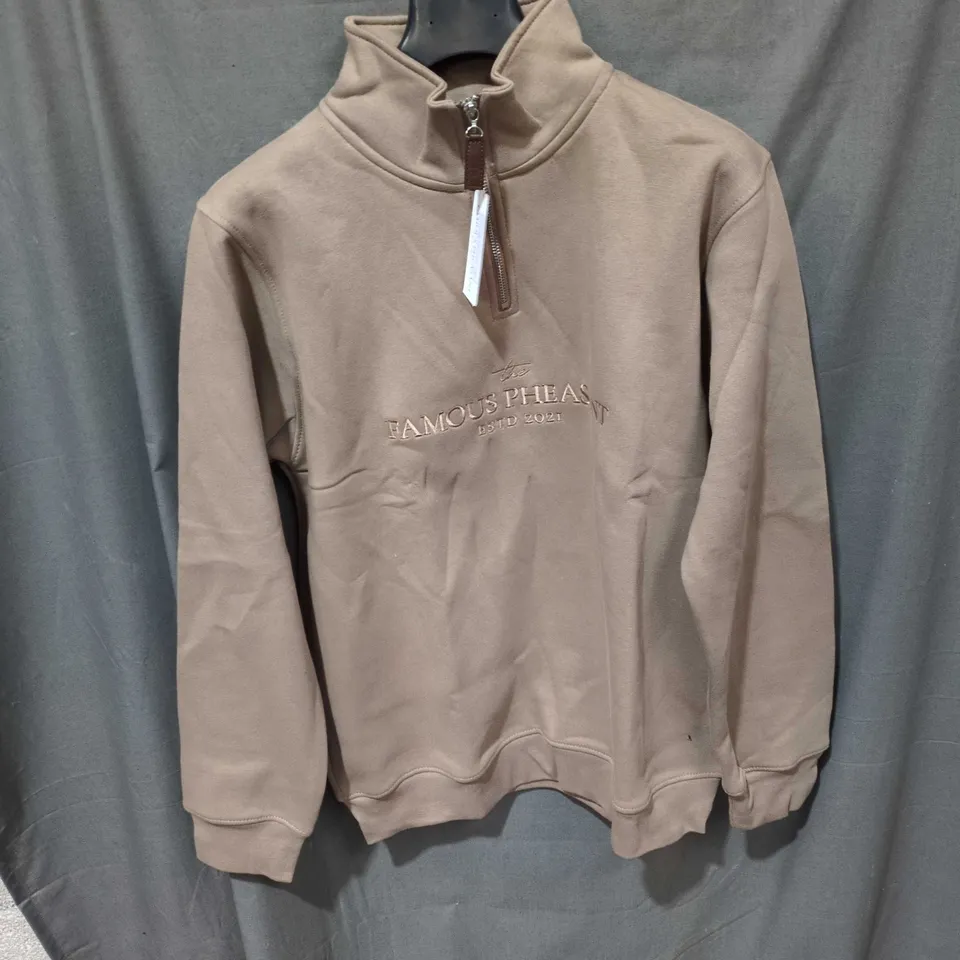 THE FAMOUS PHEASANT HOODIE – TAN, SIZE L