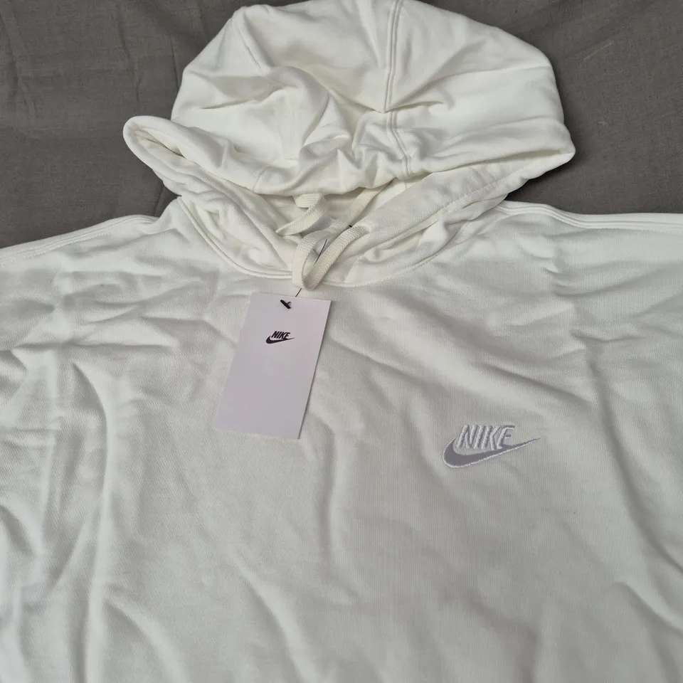 NIKE LOGO CASUAL HOODIE IN WHITE SIZE L