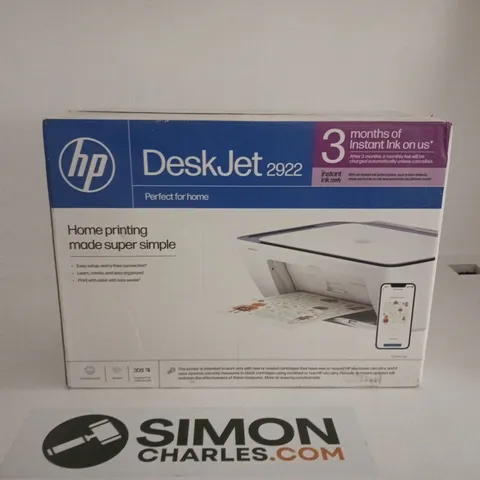 HP DESKJET 2922 HOME PRINTER WHITE BOXED