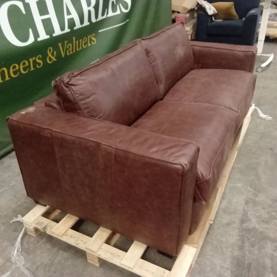 RIPLEIGH 3 SEATER GENUINE ANILINE VINTAGE LEATHER RECLINING SOFA BED