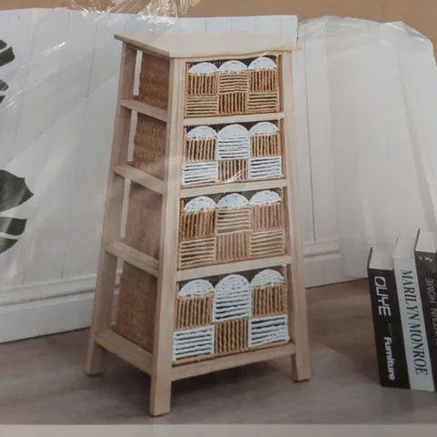 BOXED DESIGNER 4 DRAWER STORAGE TOWER