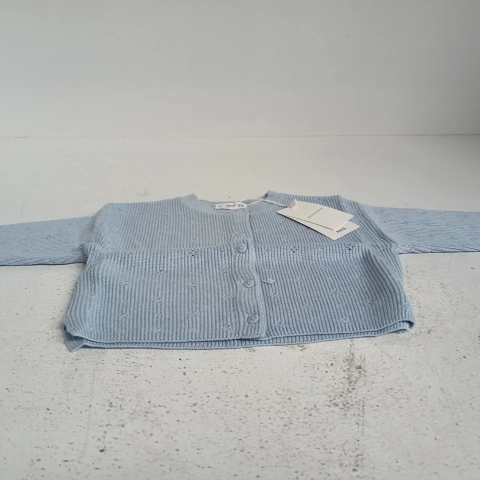 MANGO BABY CARDIGAN – LIGHT BLUE KNIT, SIZE 2–3 YEARS (98 CM)