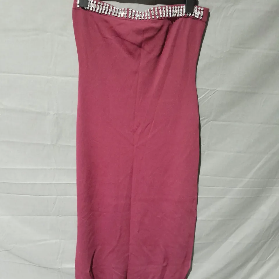 KAREN MILLEN EMBELLISHED BANDEAU COLUMN MIDAXI DRESS SIZE LARGE