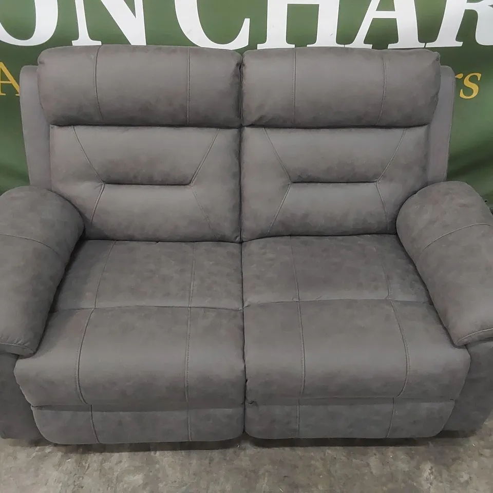 QUALITY DESIGNER 2-SEATER FABRIC UPHOLSTERED MANUAL RECLINING SOFA