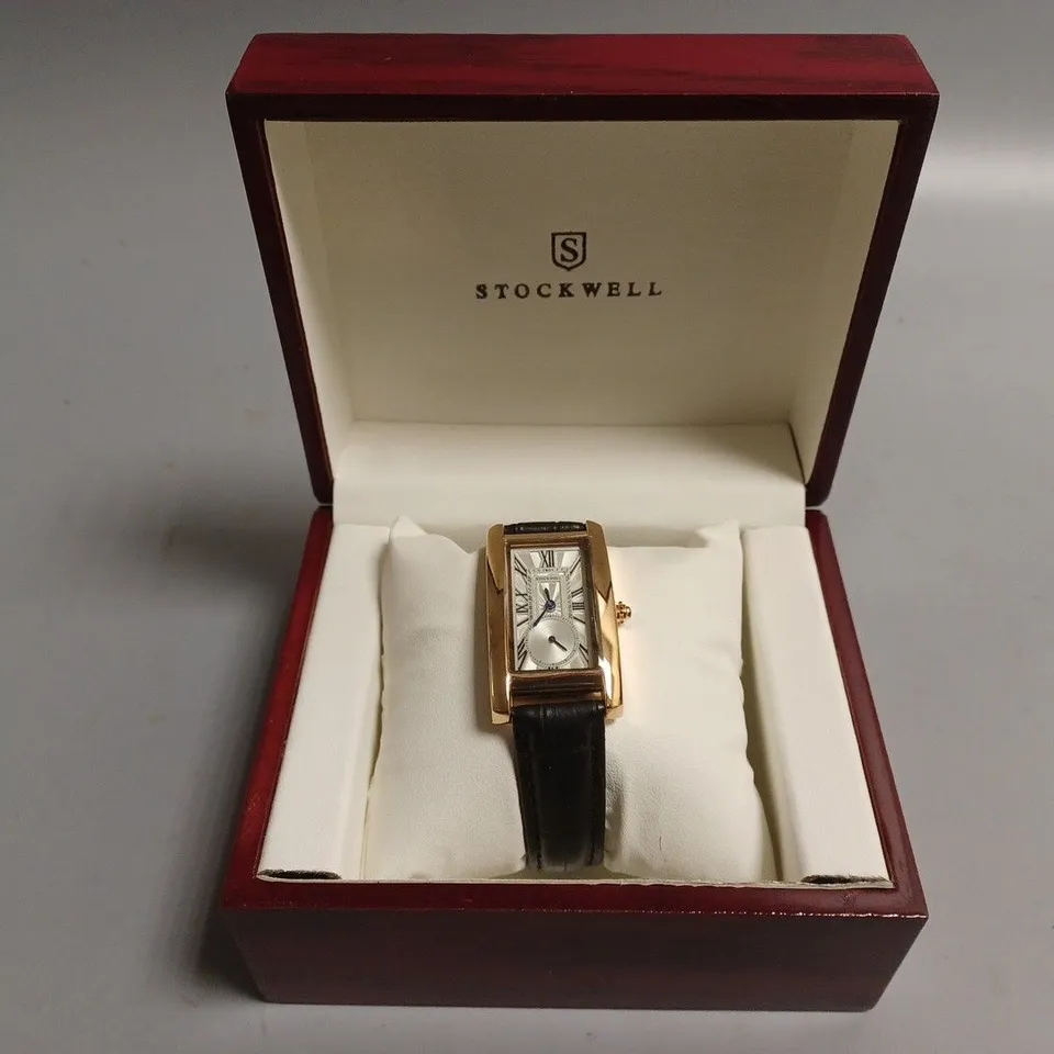 LADIES STOCKWELL WATCH – TEXTURED DIAL WITH SUB DIAL MINUTE HAND – LEATHER STRAP