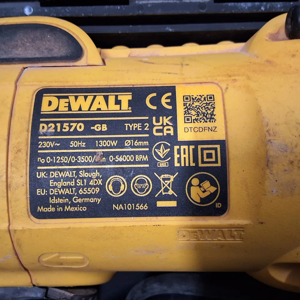 DEWALT 16MM 2-SPEED DRY DIAMOND DRILL WITH KEYED CHUCK